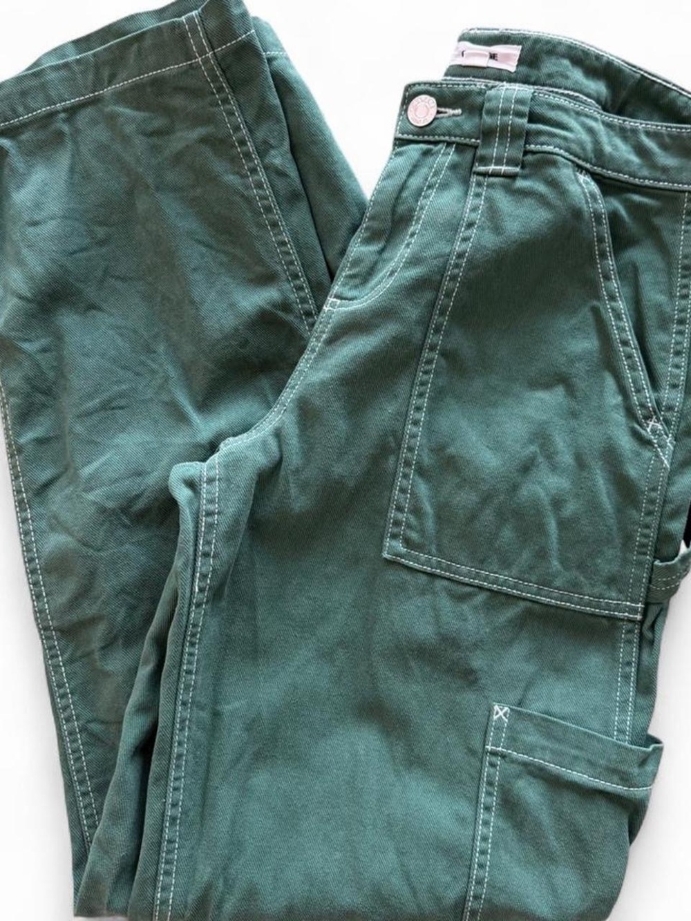 Garage Green Low Rise Cargo Pants